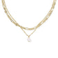 Ashton Multi Strand Necklace Gold Freshwater Pearl