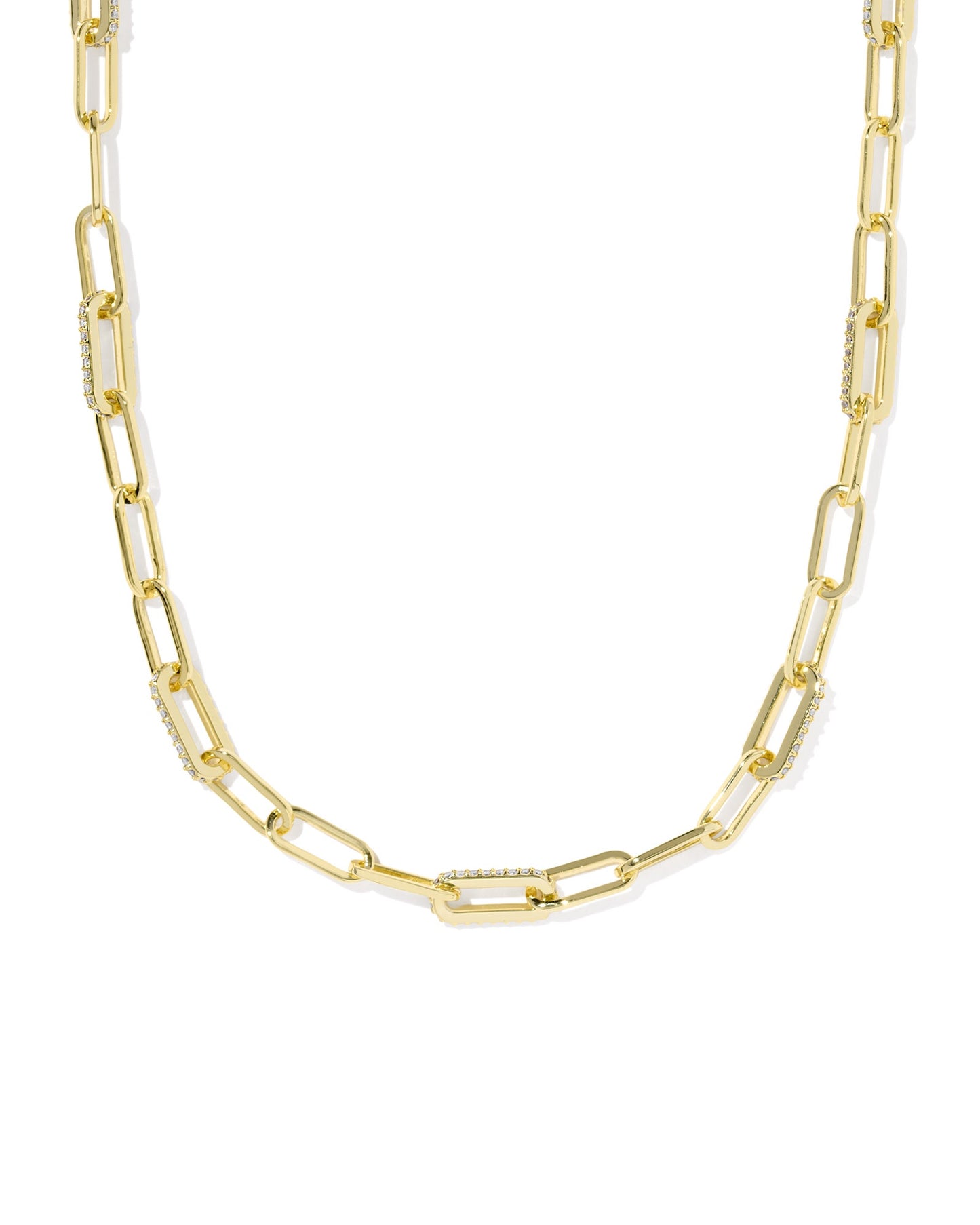 Bella Chain Necklace Gold White CZ