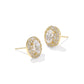 Bella Stud Earrings Gold White CZ