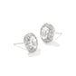 Bella Stud Earrings Silver White CZ