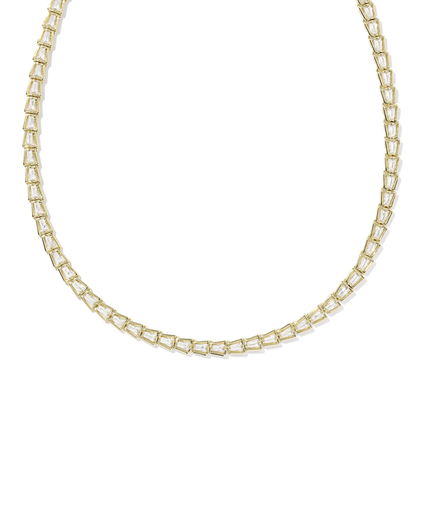 Bella Tennis Necklace Gold White CZ