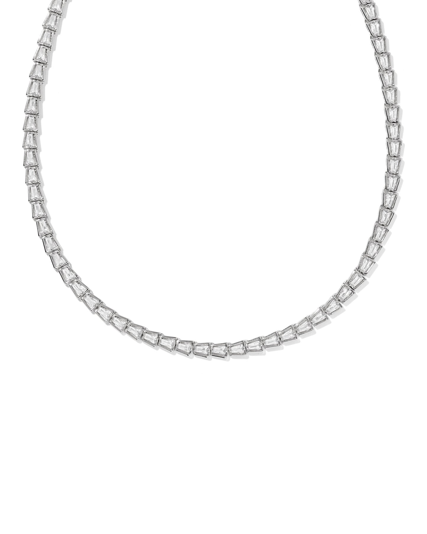 Bella Tennis Necklace Silver White CZ