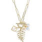 Bianca Butterfly Charm Necklace Gold Iri White Mix