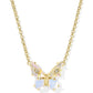 Bianca Butterfly Short Pendant Necklace Gold Iri White Mix