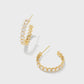 Cailin Crystal Hoop Earrings Gold White CZ