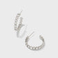 Cailin Crystal Hoop Earrings Rhodium White CZ