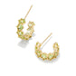 Cailin Crystal Huggie Earrings Gold Green Peridot Crystal