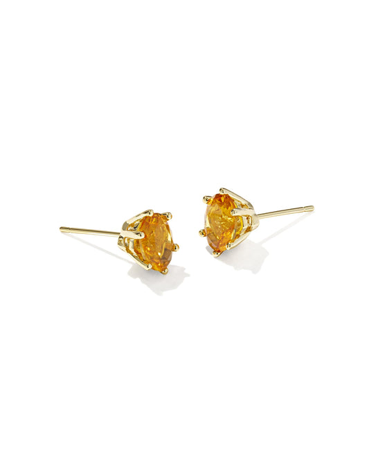 Cailin Crystal Stud Earrings Gold Golden Yellow Crystal