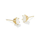 Cailin Crystal Stud Earrings Gold Ivory MOP
