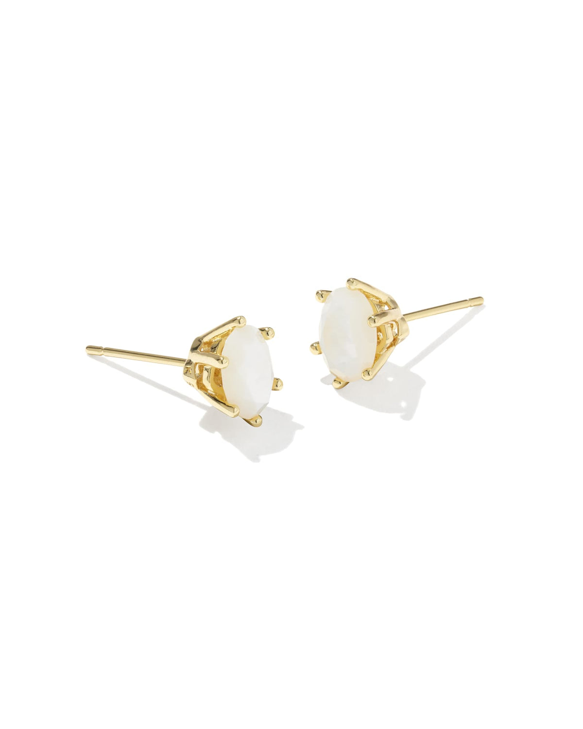 Cailin Crystal Stud Earrings Gold Ivory MOP