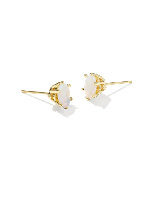 Cailin Crystal Stud Earrings Gold White Iri Crystal