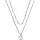 Cailin Multi Strand Necklace Silver White Crystal