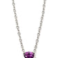 Cailin Crystal Pendant Necklace Silver Purple Crystal