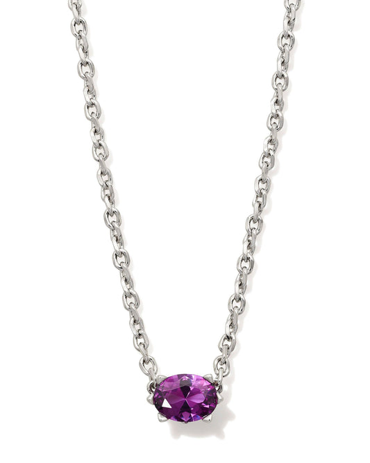 Cailin Crystal Pendant Necklace Silver Purple Crystal