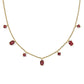 Cailin Delicate Strand Necklace Gold Burgundy Crystal