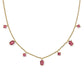 Cailin Delicate Strand Necklace Gold Red Crystal