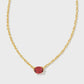 Cailin Crystal Pendant Necklace Gold Burgandy Crystal