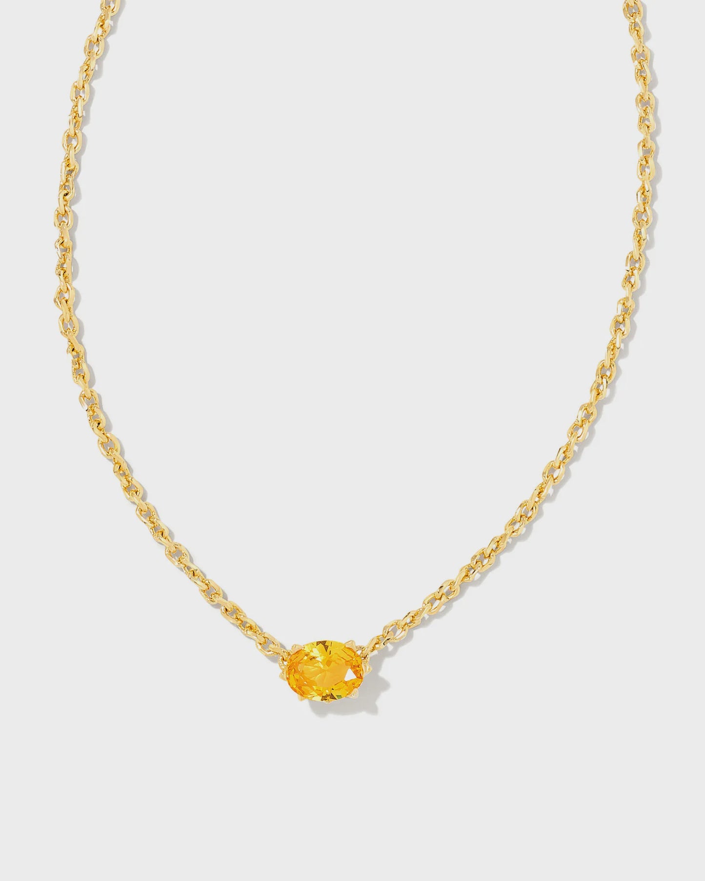 Cailin Crystal Pendant Necklace Gold Yellow Crystal
