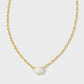 Cailin Crystal Pendant Necklace Gold Ivory Mother of Pearl
