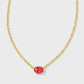 Cailin Crystal Pendant Necklace Gold Red Crystal
