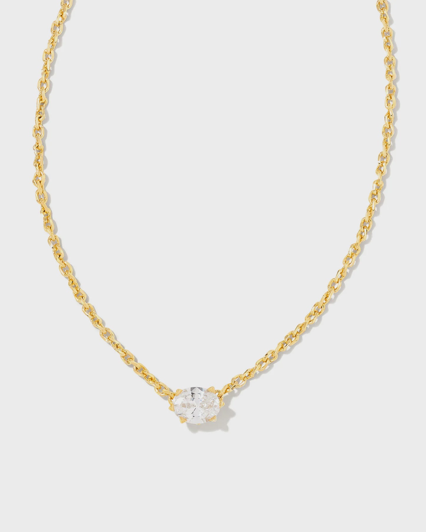 Cailin Crystal Pendant Necklace Gold White CZ