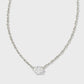 Cailin Crystal Pendant Necklace Rhodium White CZ