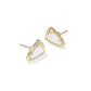 Cheer Stud Earrings Gold White MOP