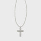 Cross Crystal Pendant Necklace  Silver White Crystal