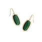 Dani Bezel Drop Earrings Gold Green Tigers Eye