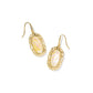 Dani Figaro Frame Drop Earrings Gold Iri Abalone