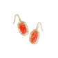 Dani Figaro Frame Drop Earrings Gold Papaya Iri MOP
