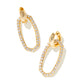 Danielle Link Earrings Gold White Crystal