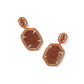 Daphne Enamel Frame Drop Earrings Gold Orange Goldstone