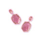 Daphne Enamel Frame Drop Earrings Gold Bright Pink Illusion