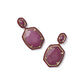 Daphne Enamel Frame Drop Earrings Gold Maroon Magnesite