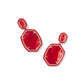 Daphne Enamel Frame Drop Earrings Gold Red Illusion
