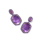 Daphne Enamel Frame Drop Earrings Gold Purple MOP