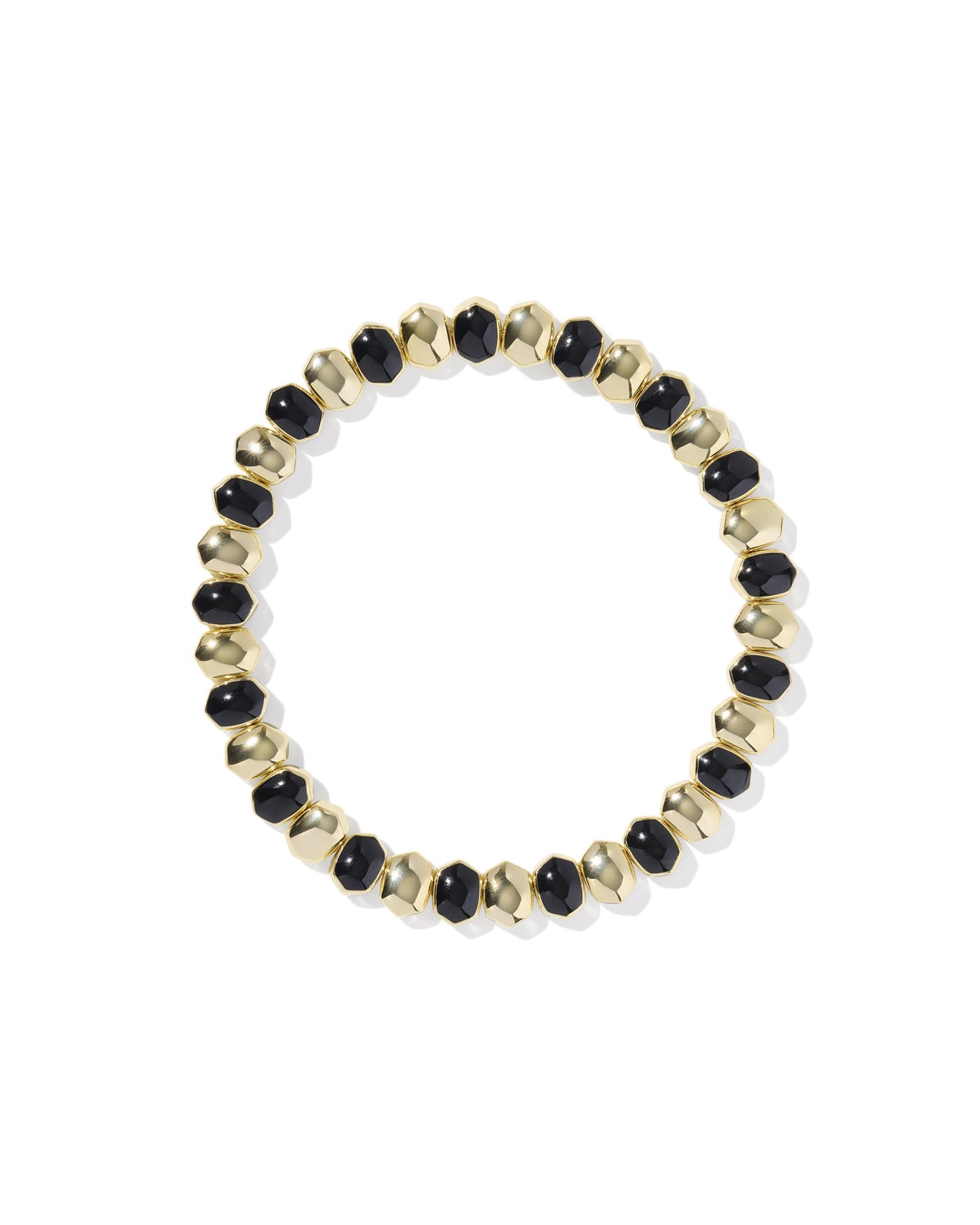 Daphne Enamel Stretch Bracelet Gold Black