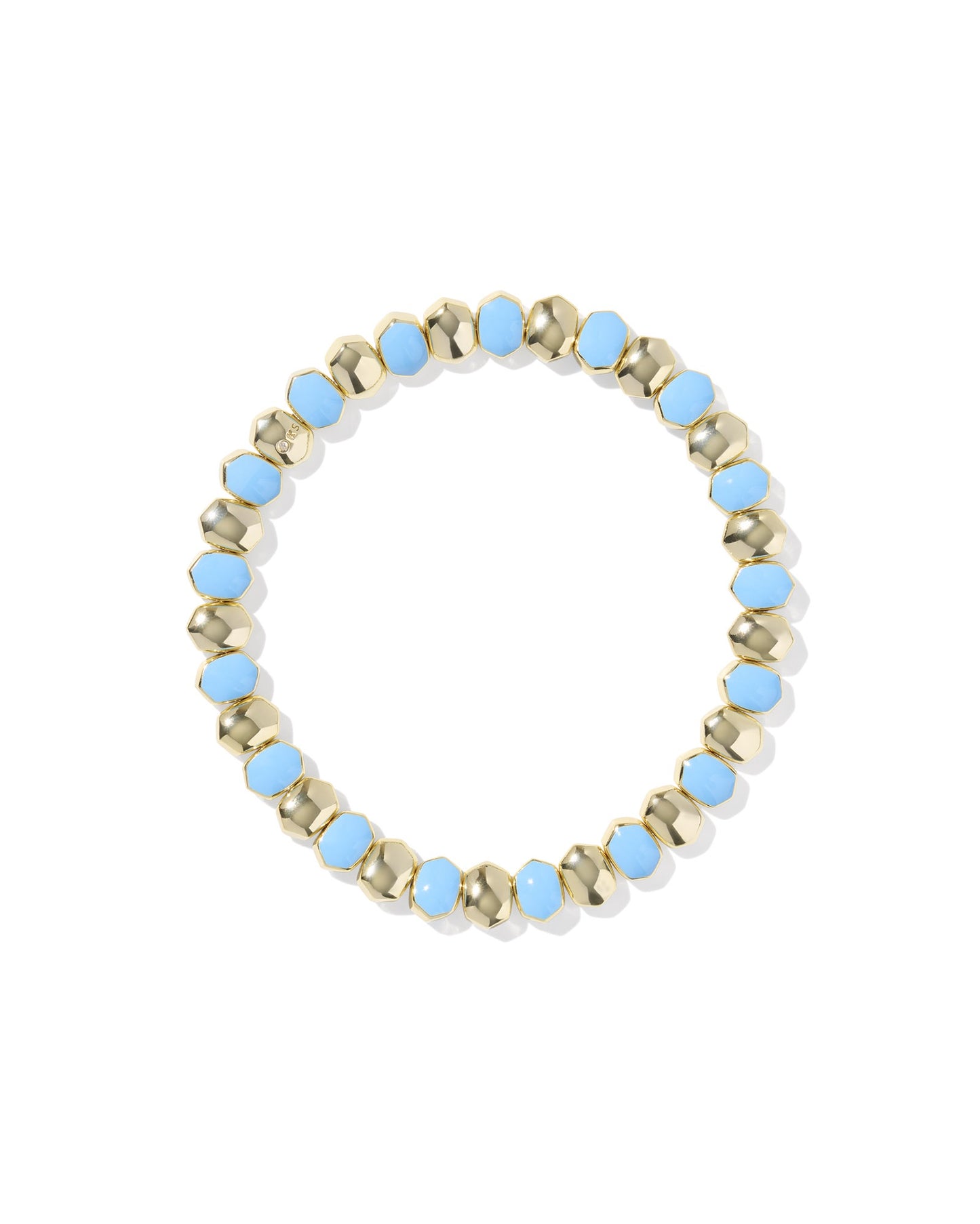 Daphne Enamel Stretch Bracelet Gold Light Blue