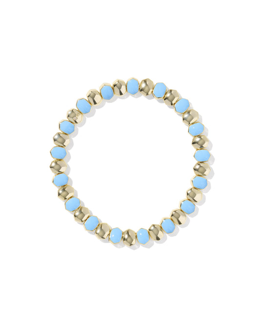 Daphne Enamel Stretch Bracelet Gold Light Blue