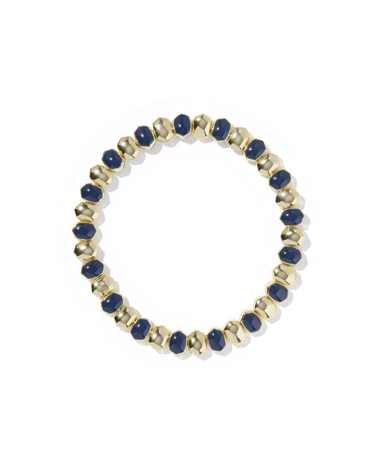 Daphne Enamel Stretch Bracelet Gold Navy