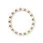 Daphne Enamel Stretch Bracelet Gold White