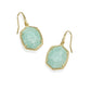 Daphne Frame Drop Earrings Gold Teal Amazonite