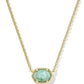 Daphne Frame Pendant Necklace Gold Teal Amazonite