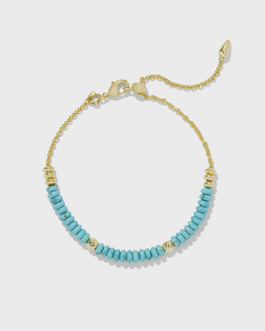 Deliah Delicate Chain Bracelet Gold Turquoise Magnesite