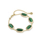 Elaina Bezel Delicate Chain Bracelet Gold Green Tigers Eye