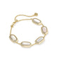 Elaina Bezel Delicate Chain Bracelet Gold Ivory MOP