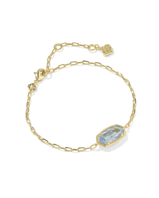 Elaina Luxe Chain Bracelet Gold Light Blue CZ