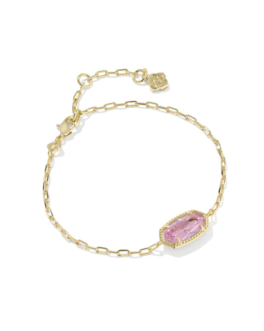 Elaina Luxe Chain Bracelet Gold Light Pink CZ
