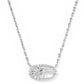 Elisa Bow Short Pendant Necklace Silver Iri Crystal Ivory Illusion